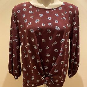 Floral Blouse w/ Front Tie